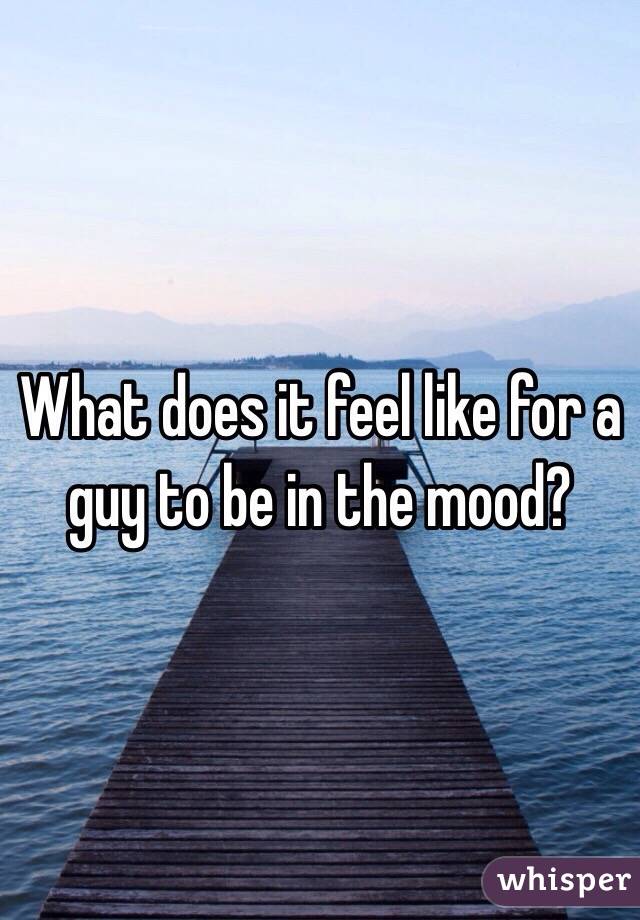 What does it feel like for a guy to be in the mood?