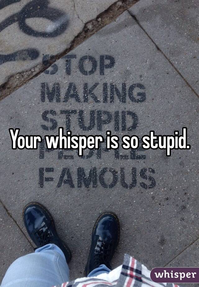 Your whisper is so stupid. 