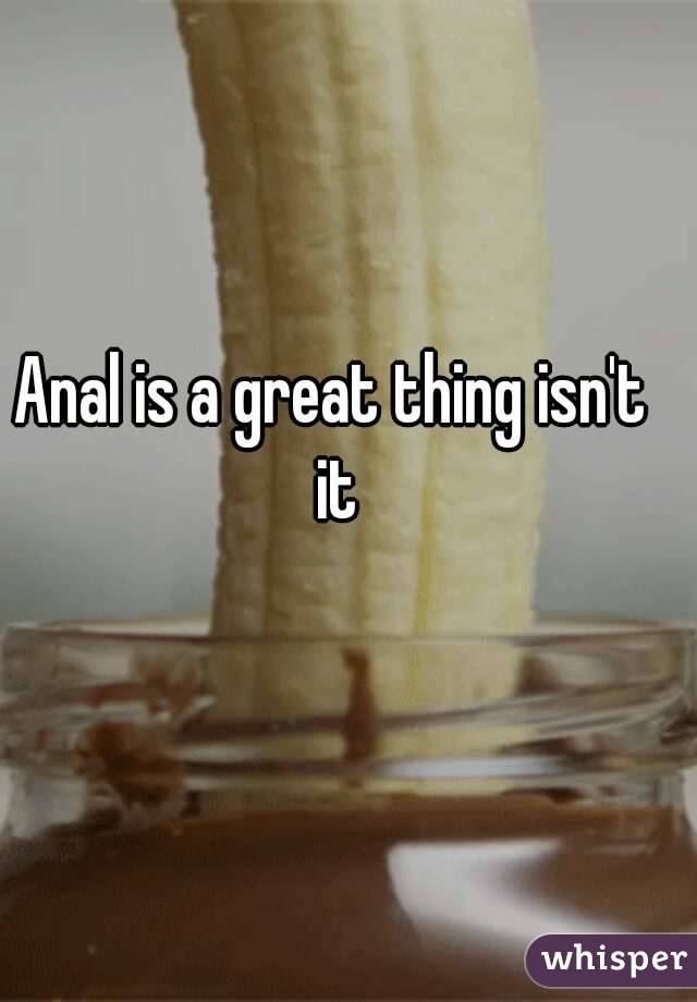 Anal is a great thing isn't it