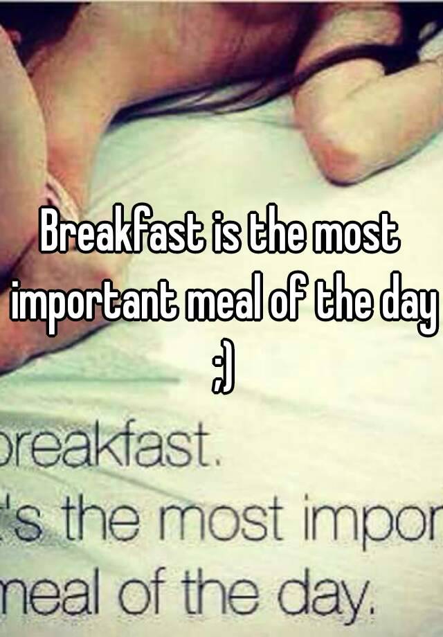Breakfast Is The Most Important Meal Of The Day