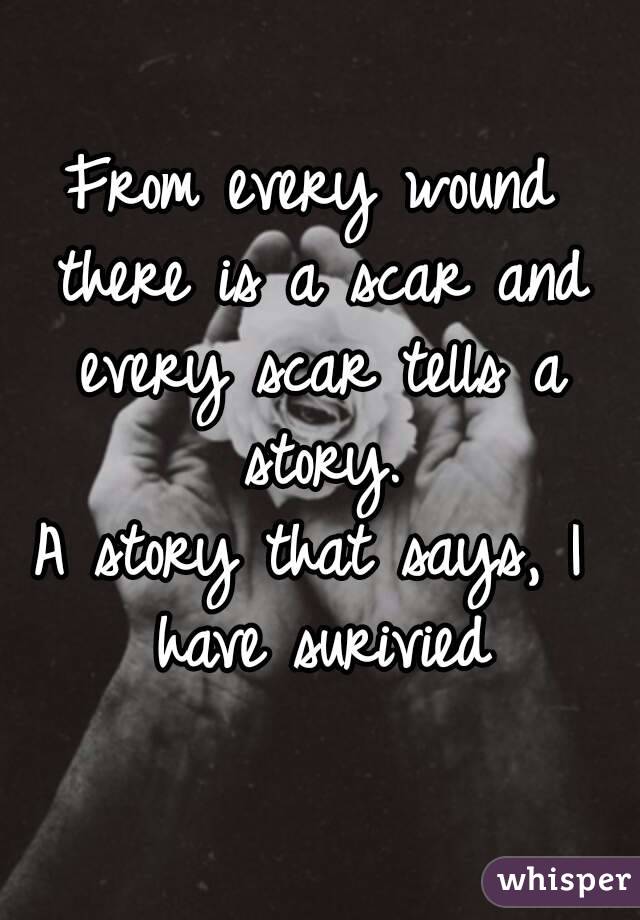From every wound there is a scar and every scar tells a story.
A story that says, I have surivied
