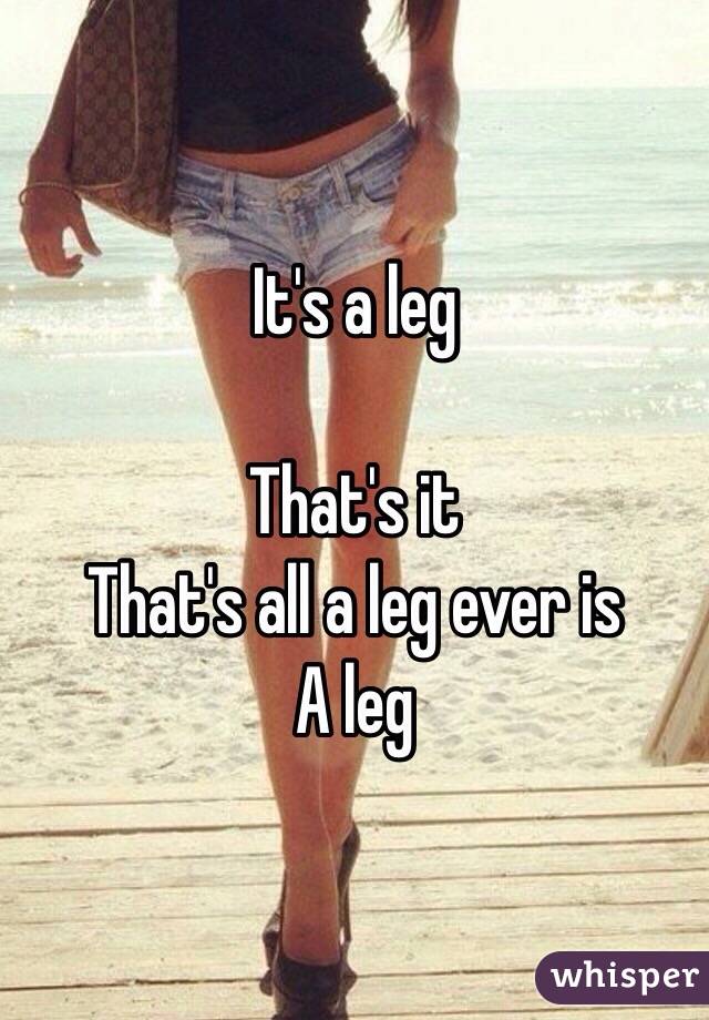 It's a leg

That's it 
That's all a leg ever is
A leg