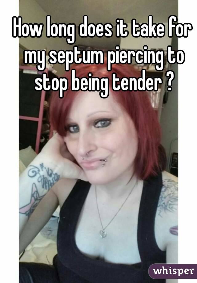 How long does it take for my septum piercing to stop being tender ?

