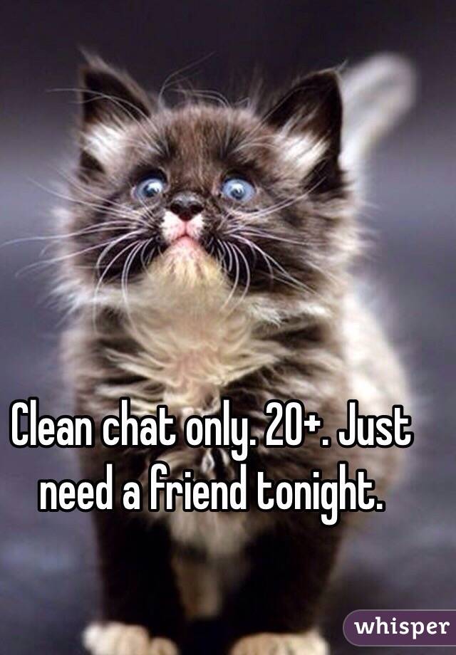 Clean chat only. 20+. Just need a friend tonight. 