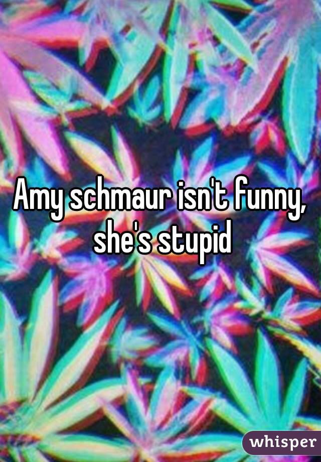 Amy schmaur isn't funny, she's stupid