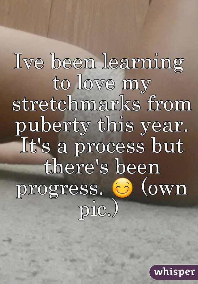 Ive been learning to love my stretchmarks from puberty this year. It's a process but there's been progress. 😊 (own pic.) 