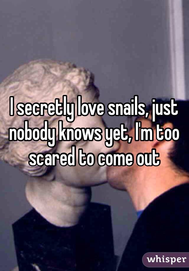 I secretly love snails, just nobody knows yet, I'm too scared to come out