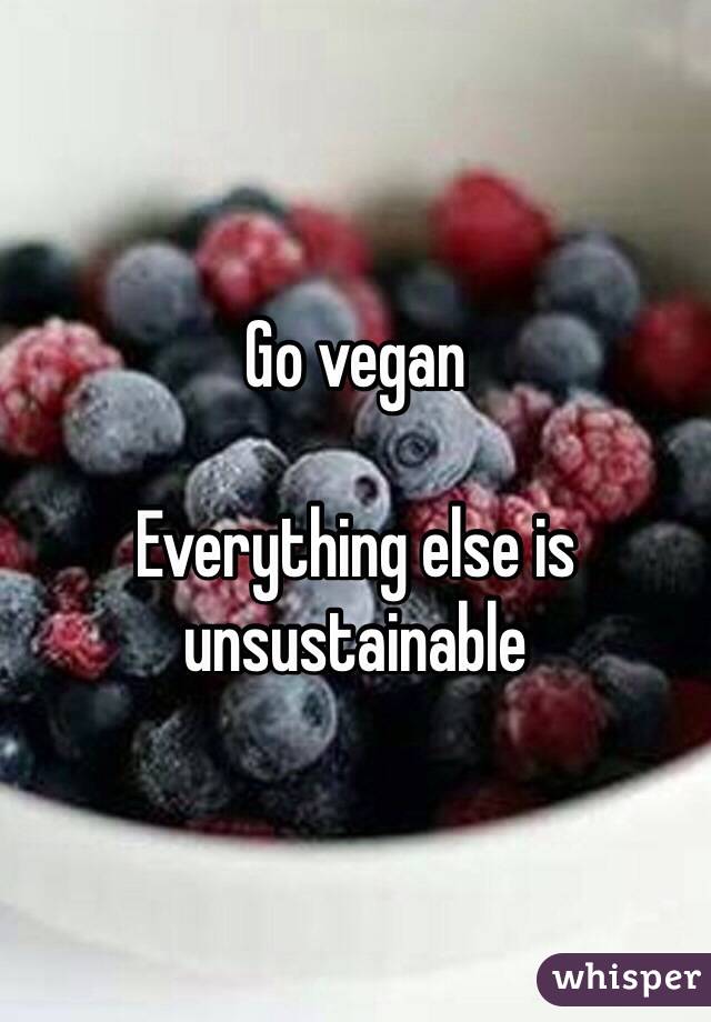 Go vegan

Everything else is unsustainable