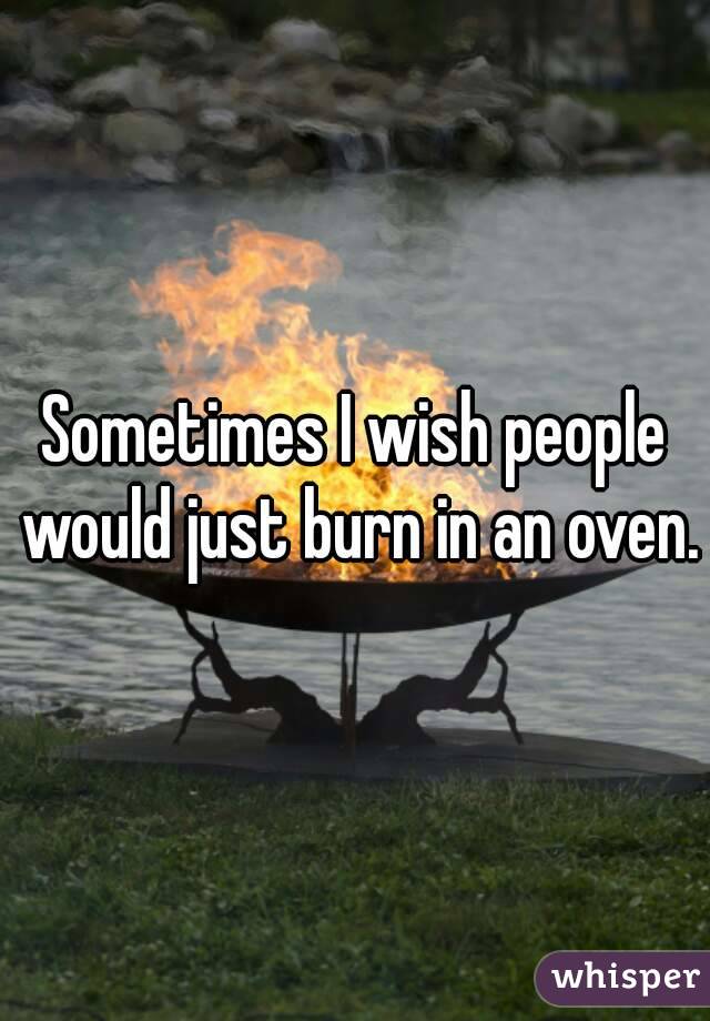 Sometimes I wish people would just burn in an oven.