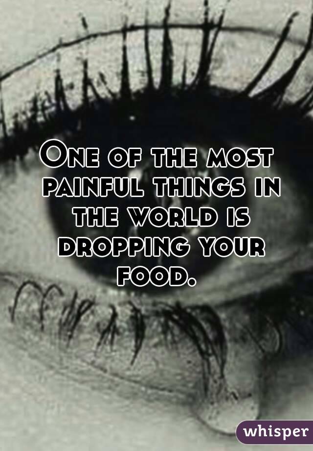 One of the most painful things in the world is dropping your food. 