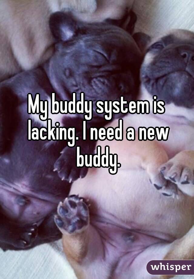 My buddy system is lacking. I need a new buddy.