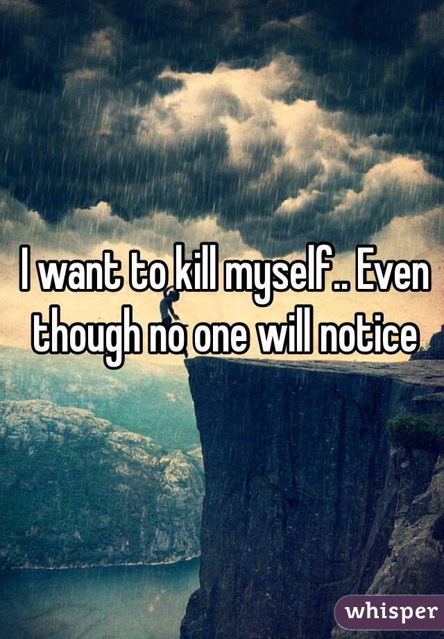 I want to kill myself.. Even though no one will notice