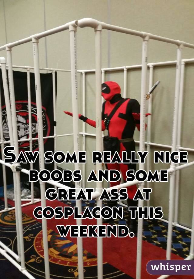 Saw some really nice boobs and some great ass at cosplacon this weekend. 