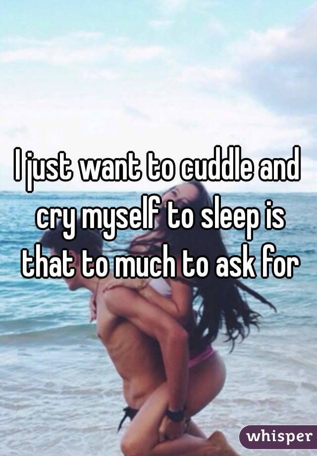 I just want to cuddle and cry myself to sleep is that to much to ask for