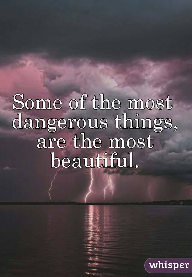 Some of the most dangerous things, are the most beautiful.