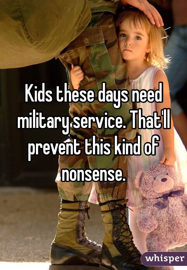 Kids these days need military service. That'll prevent this kind of nonsense.