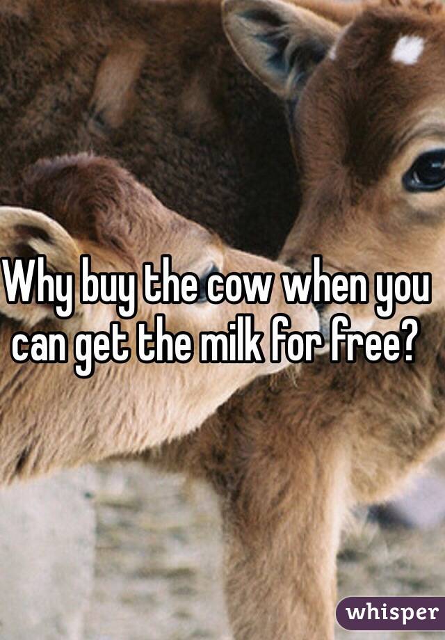 Why buy the cow when you can get the milk for free?