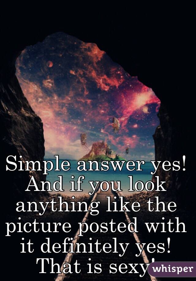 Simple answer yes! And if you look anything like the picture posted with it definitely yes! 
That is sexy!