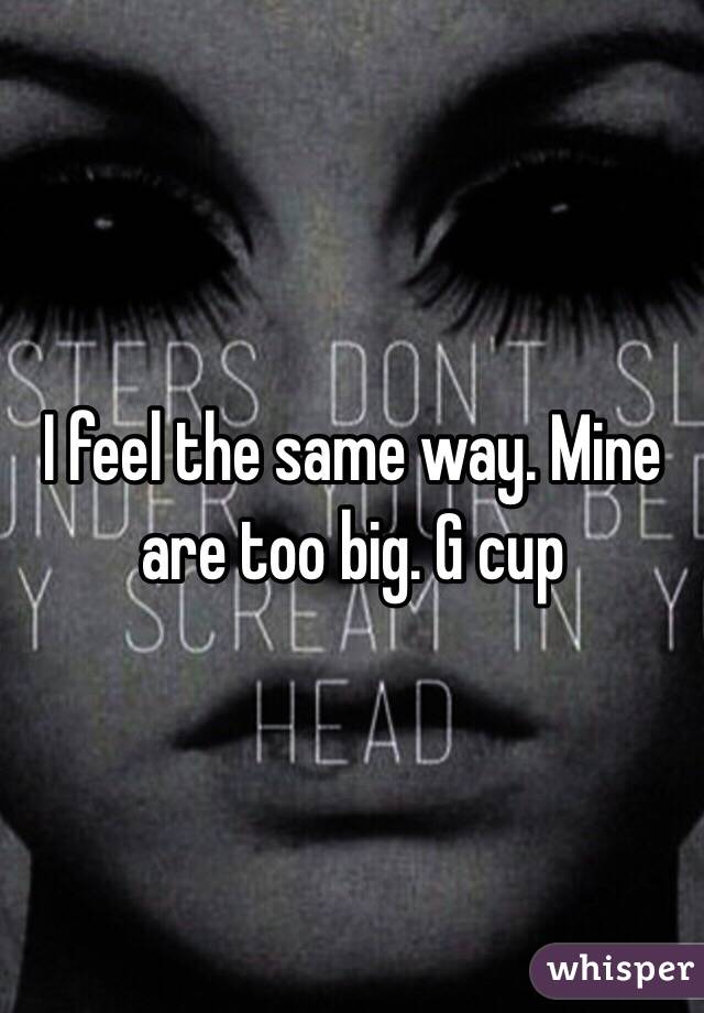 I feel the same way. Mine are too big. G cup 