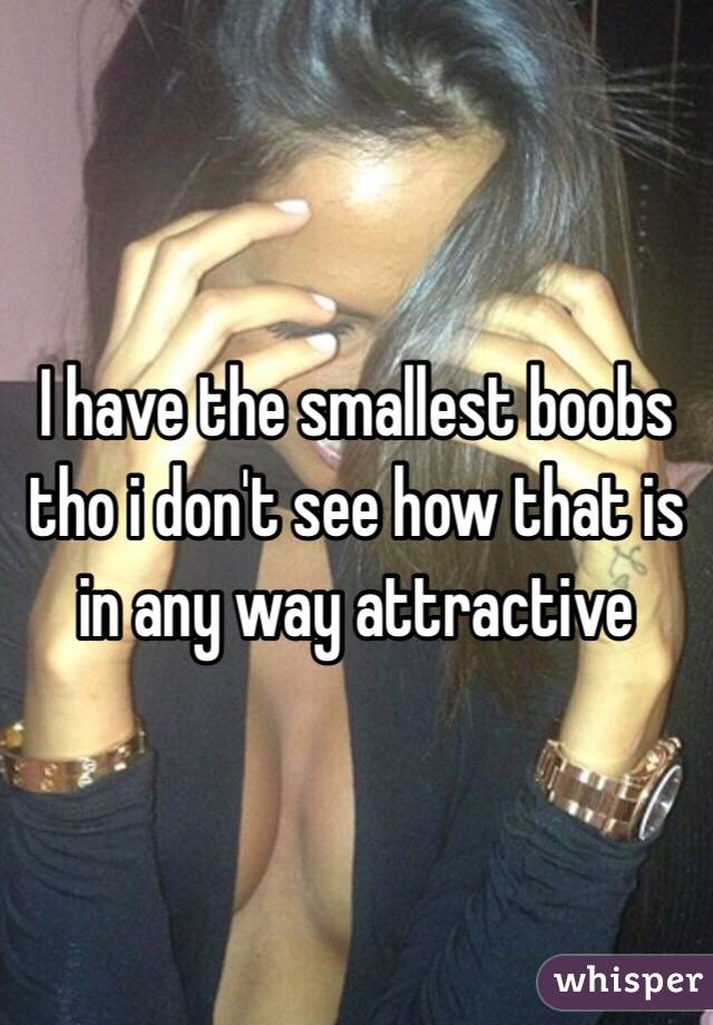 I have the smallest boobs tho i don't see how that is in any way attractive 