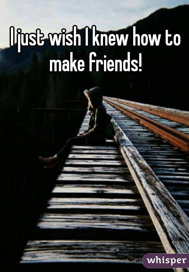 I just wish I knew how to make friends! 