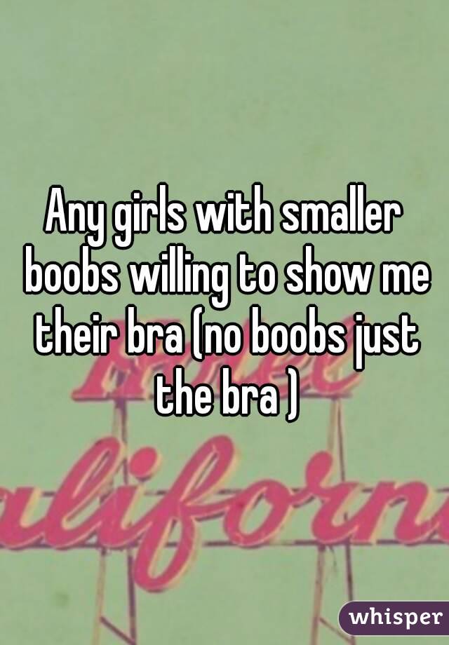Any girls with smaller boobs willing to show me their bra (no boobs just the bra )