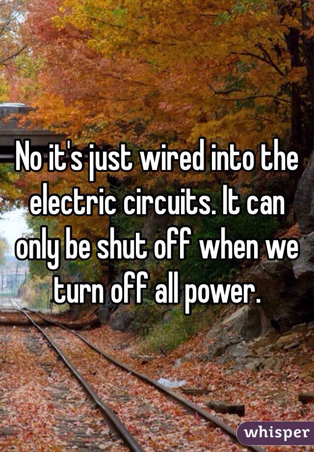 No it's just wired into the electric circuits. It can only be shut off when we turn off all power.