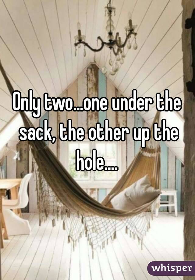 Only two...one under the sack, the other up the hole.... 