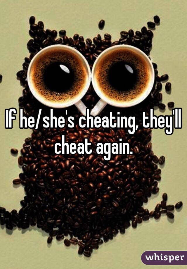 If he/she's cheating, they'll cheat again. 