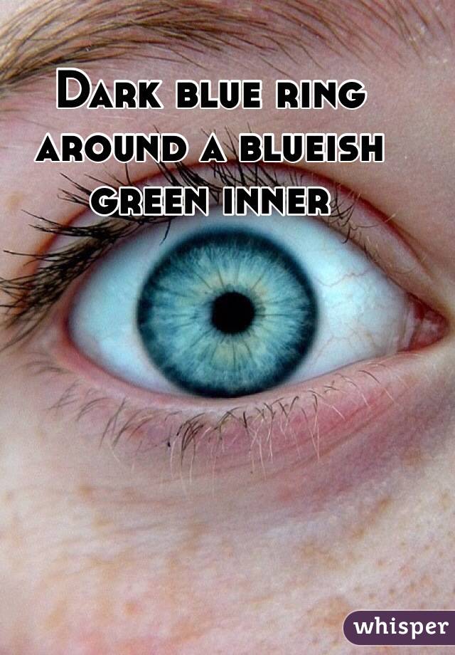 Dark blue ring around a blueish green inner