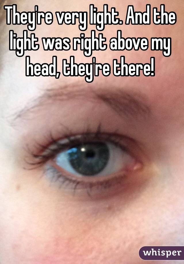 They're very light. And the light was right above my head, they're there! 