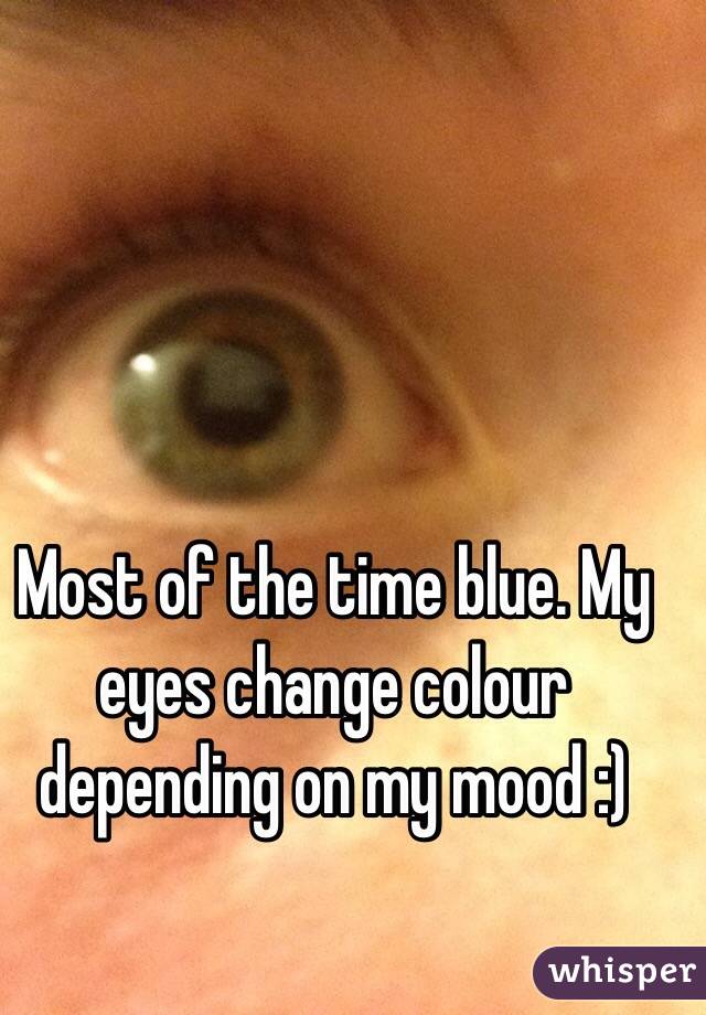 Most of the time blue. My eyes change colour depending on my mood :)