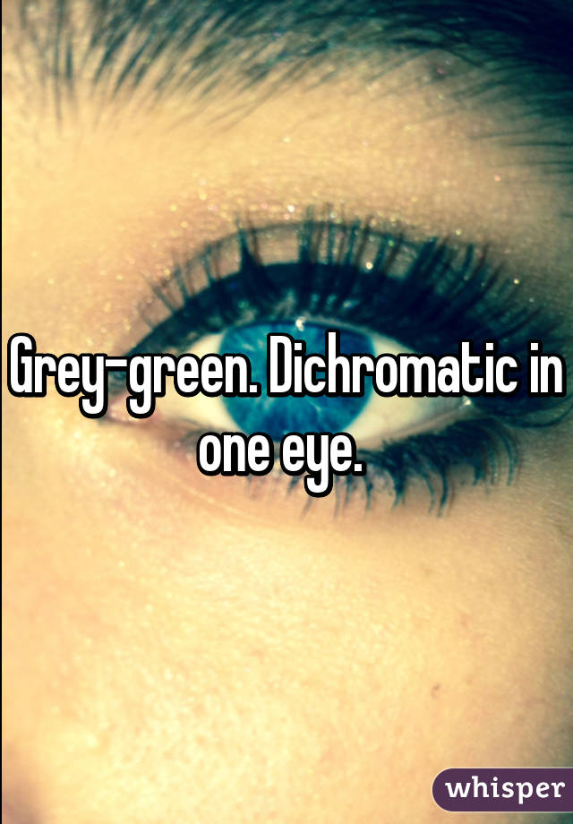 Grey-green. Dichromatic in one eye. 