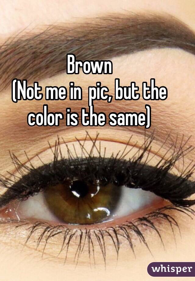 Brown
(Not me in  pic, but the color is the same)