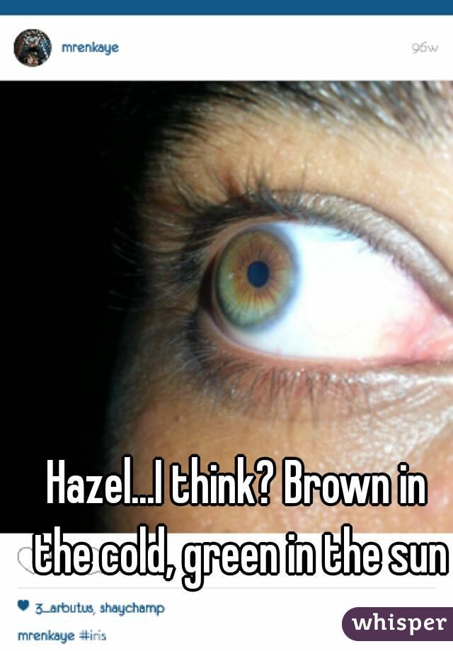 Hazel...I think? Brown in the cold, green in the sun