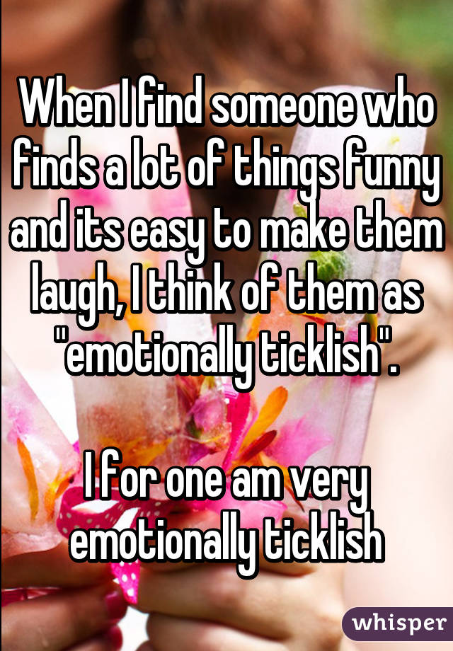 When I find someone who finds a lot of things funny and its easy to make them laugh, I think of them as "emotionally ticklish".

I for one am very emotionally ticklish