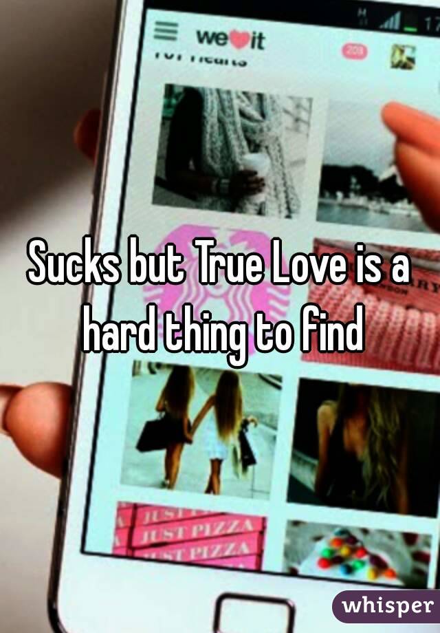 Sucks but True Love is a hard thing to find