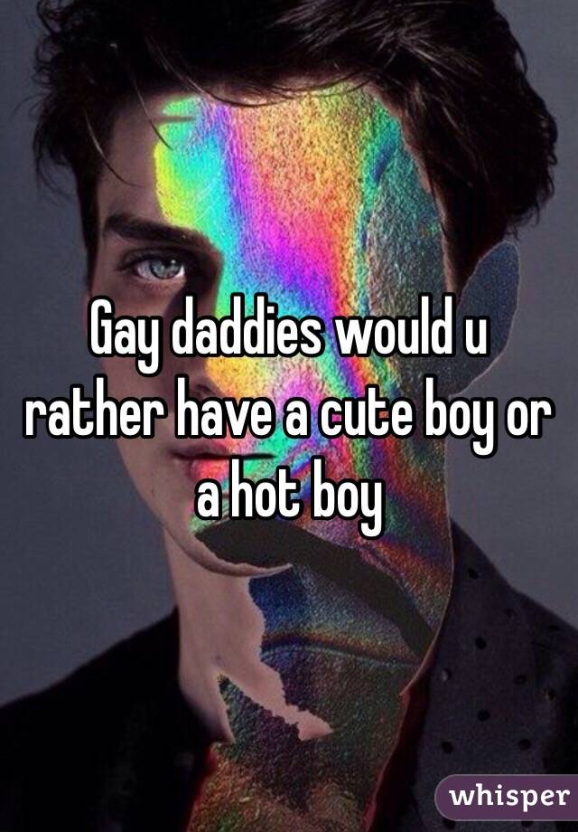 Gay daddies would u rather have a cute boy or a hot boy 