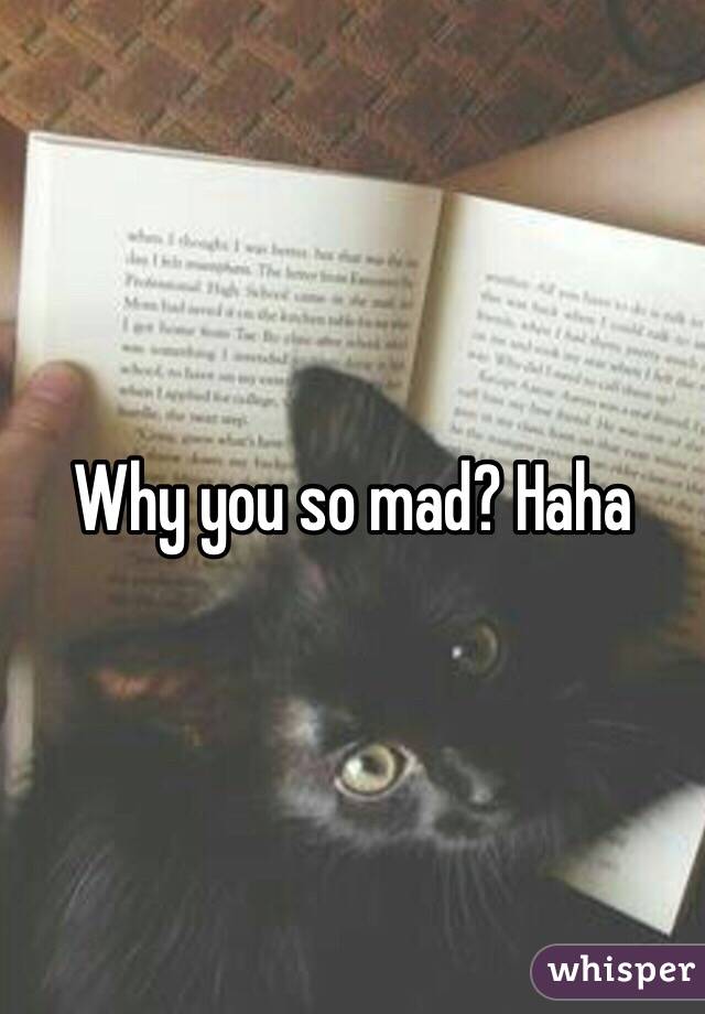 Why you so mad? Haha