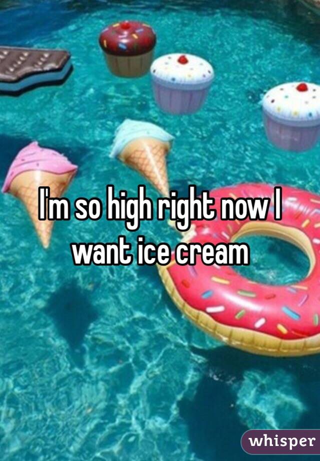 I'm so high right now I want ice cream 