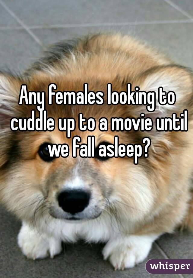 Any females looking to cuddle up to a movie until we fall asleep?