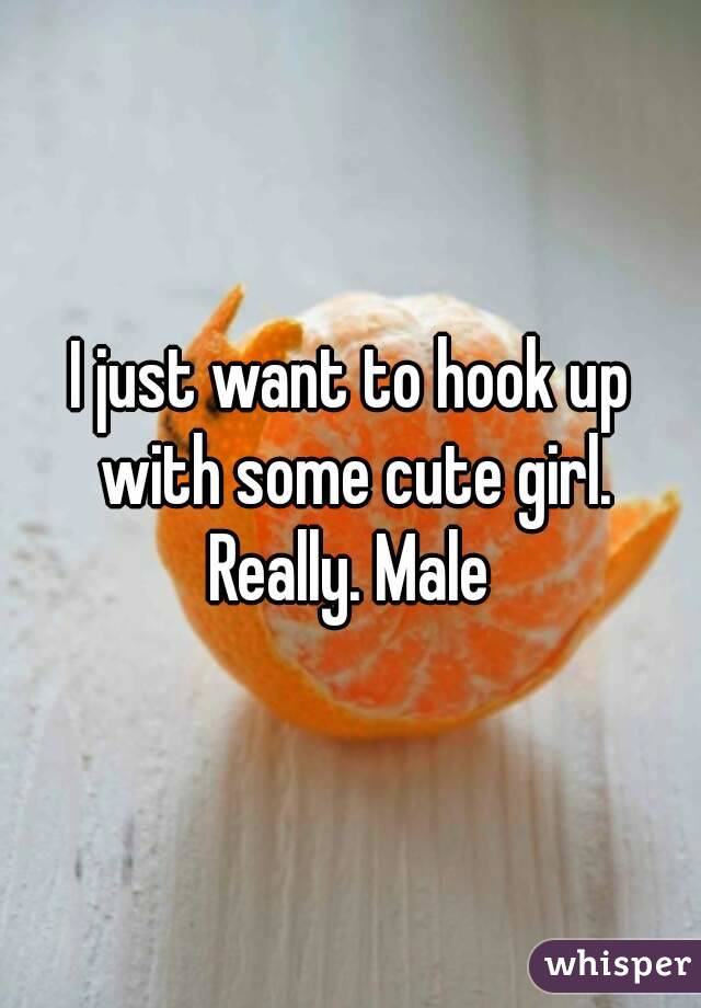 I just want to hook up with some cute girl. Really. Male 