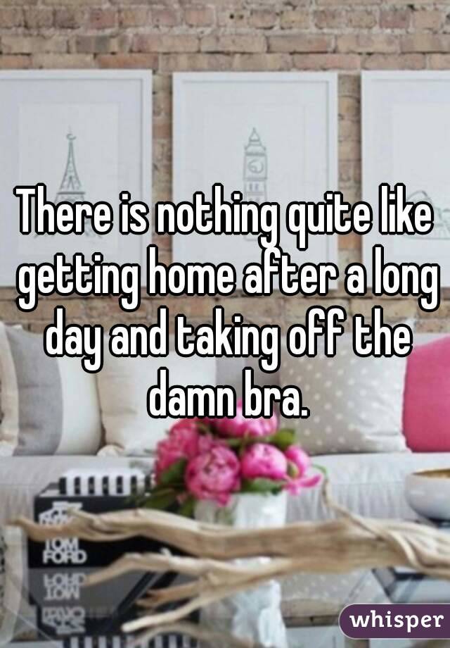 There is nothing quite like getting home after a long day and taking off the damn bra.