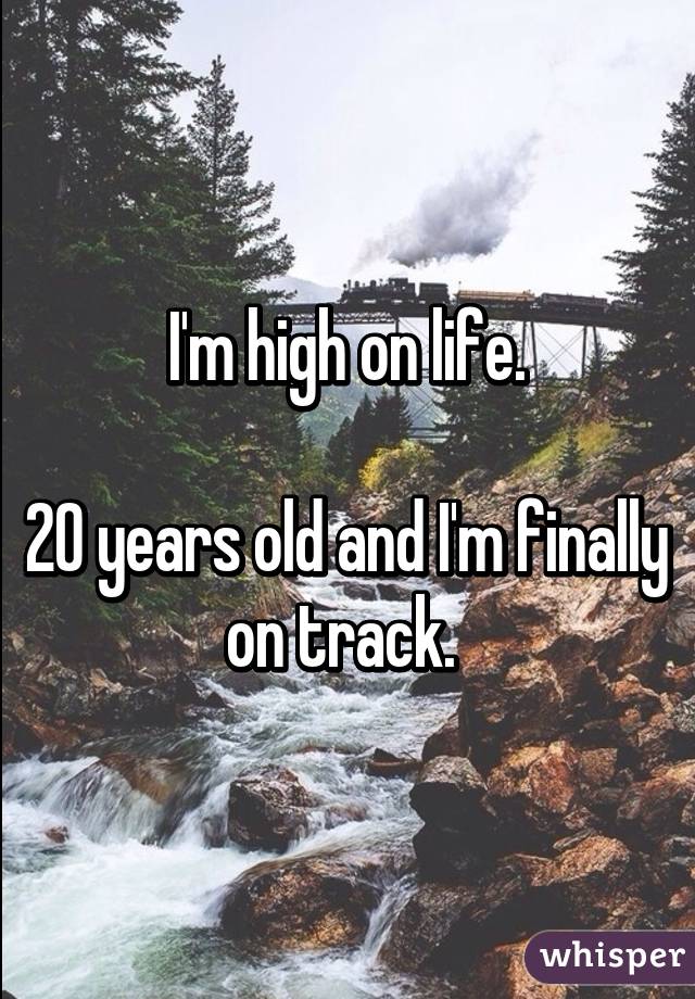 I'm high on life.

20 years old and I'm finally on track. 