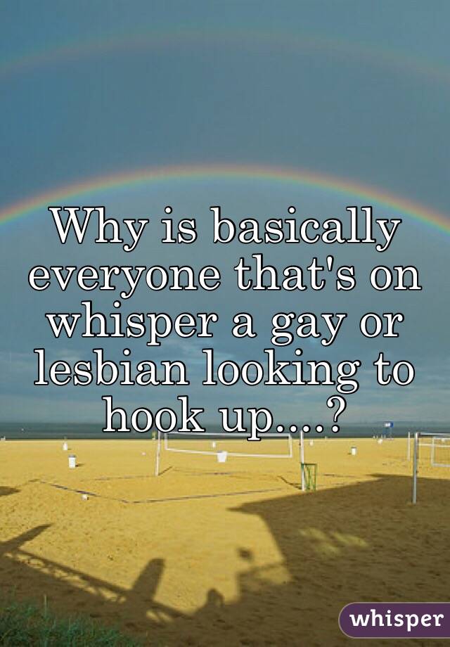 Why is basically everyone that's on whisper a gay or lesbian looking to hook up....? 