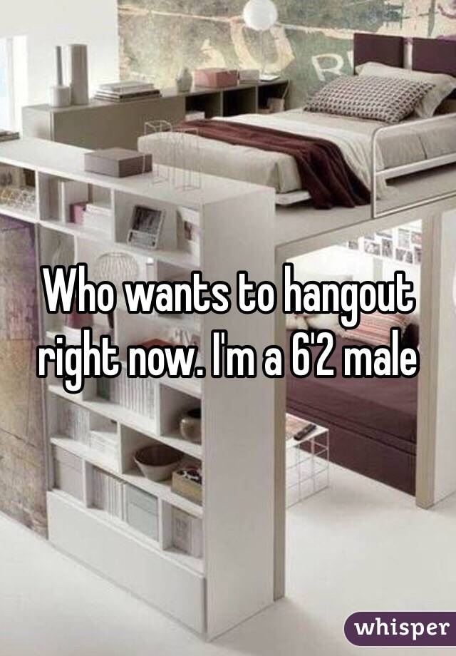 Who wants to hangout right now. I'm a 6'2 male