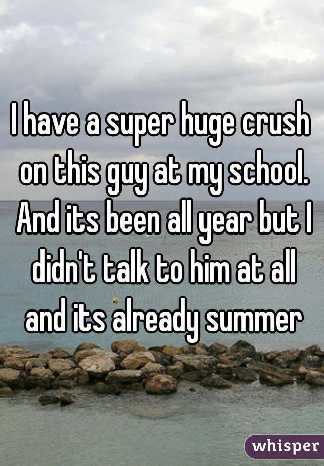 I have a super huge crush on this guy at my school. And its been all year but I didn't talk to him at all and its already summer
