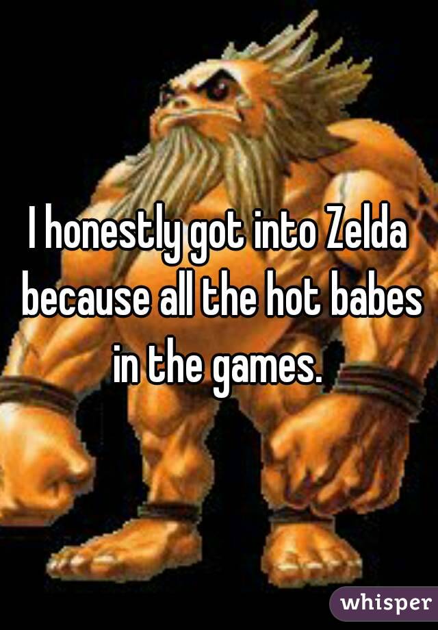 I honestly got into Zelda because all the hot babes in the games. 