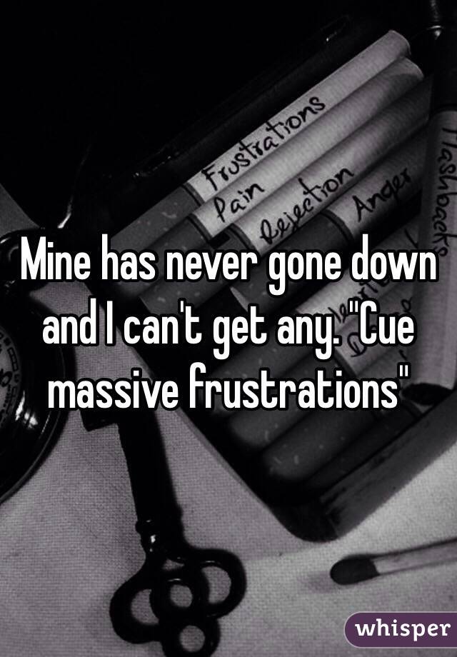 Mine has never gone down and I can't get any. "Cue massive frustrations"