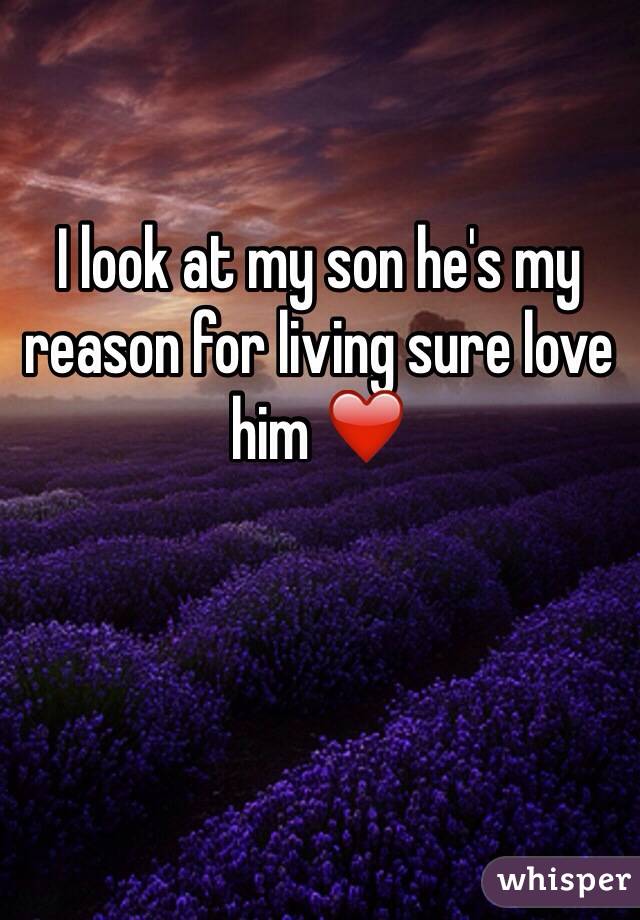 I look at my son he's my reason for living sure love him ❤️